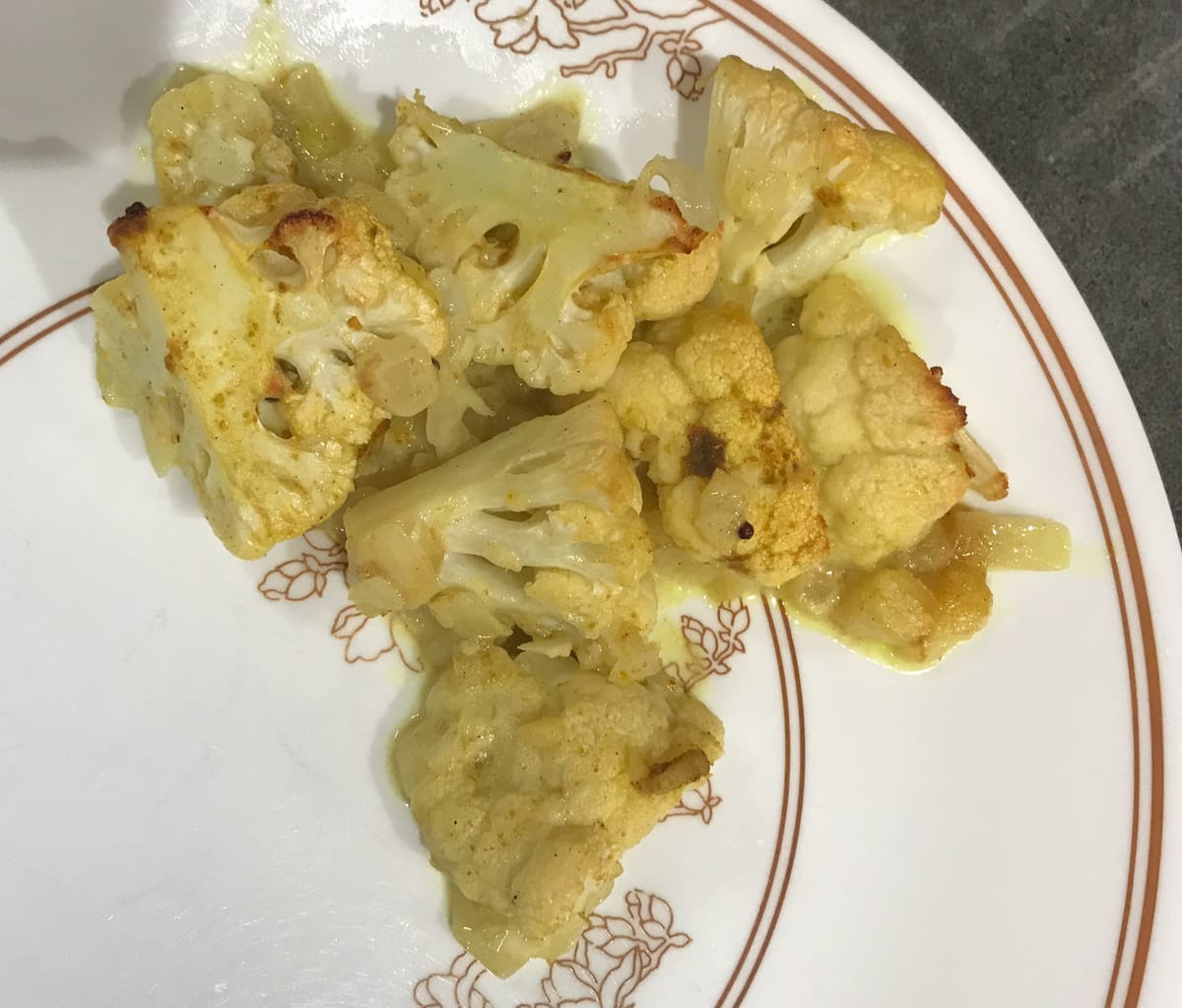 Curried Roasted Cauliflower
